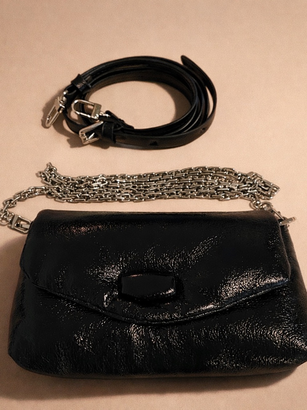 Zara Shiny Black Mini Bag